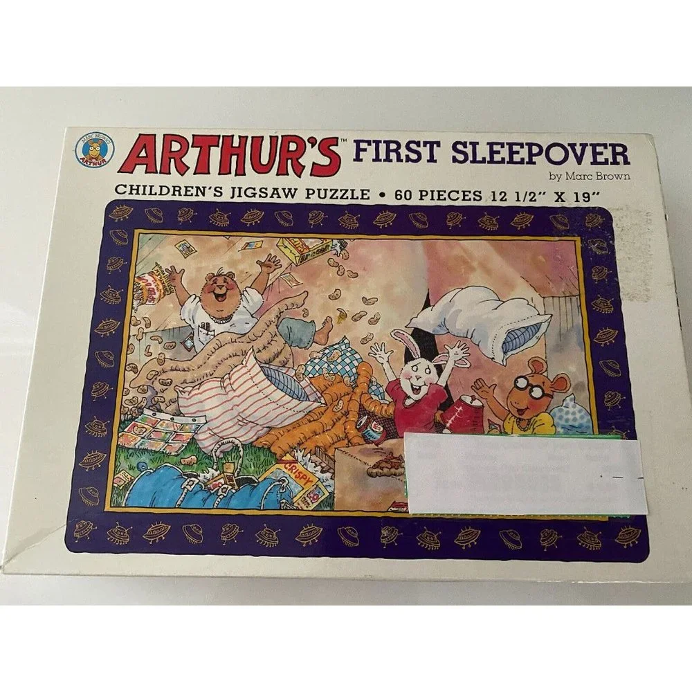 96' Arthur's First Sleepover Children's 60 Piece Jigsaw Puzzle by Marc Brown Vtg